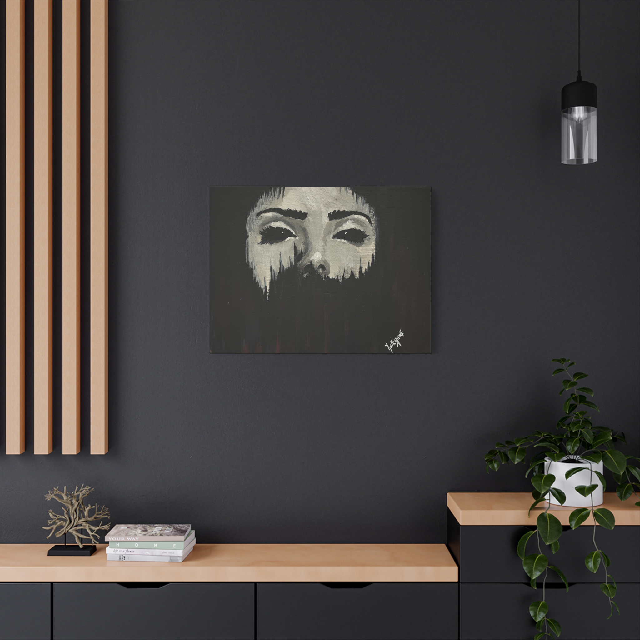 Matte Canvas Wall Art – Dark Art for Home Decor "Empty" - Image 16