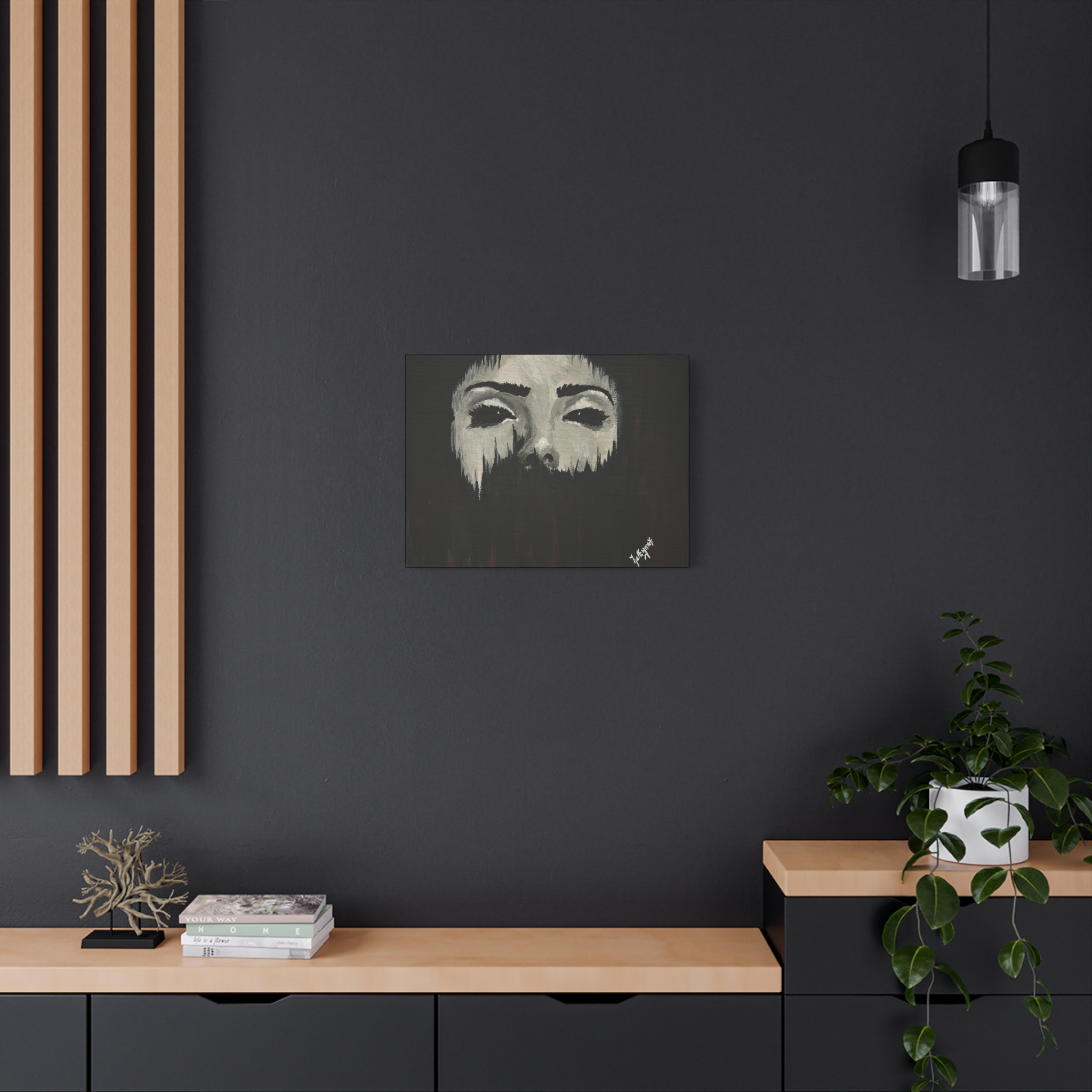 Matte Canvas Wall Art – Dark Art for Home Decor "Empty" - Image 12