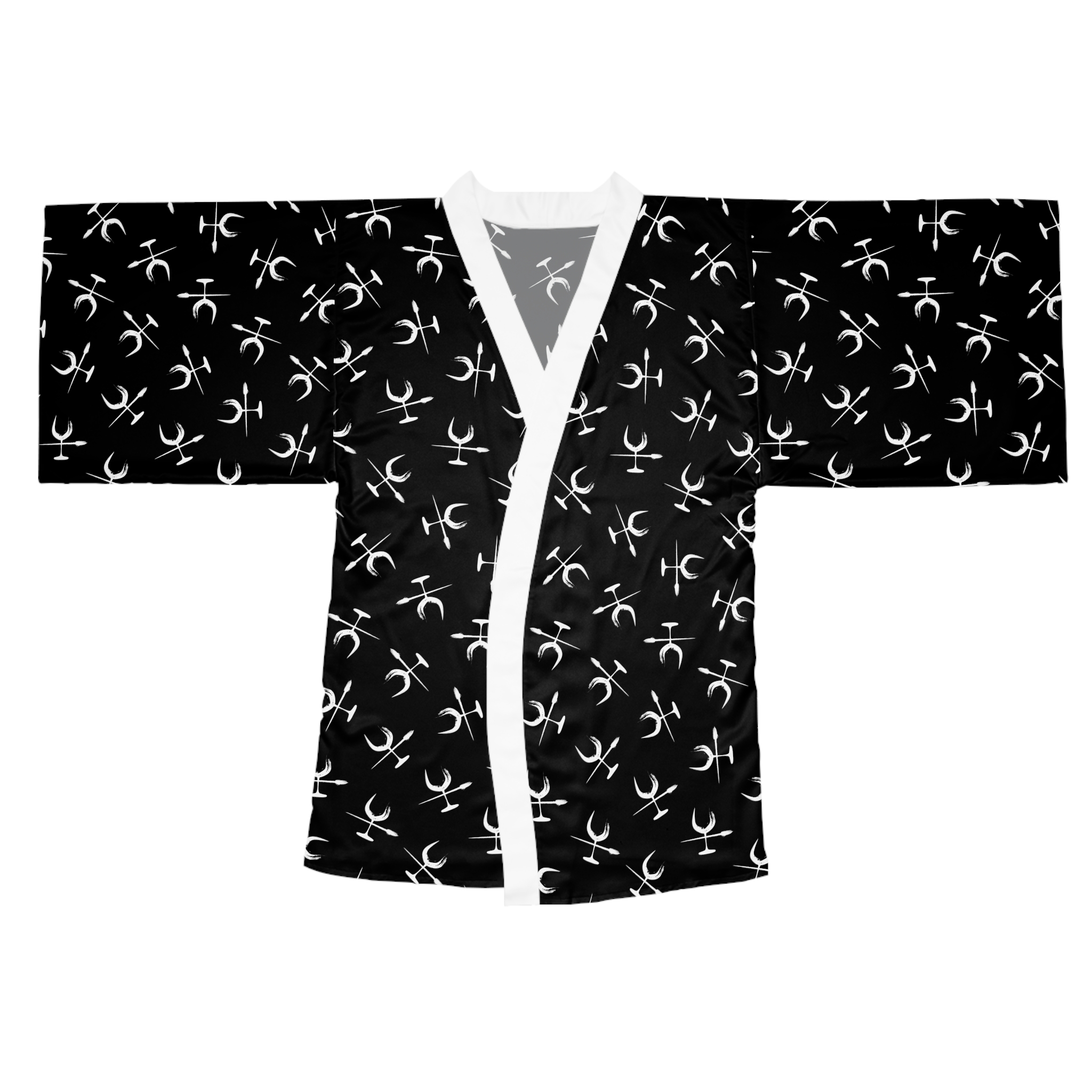 Wine & Paint Black Kimono Robe - Image 2