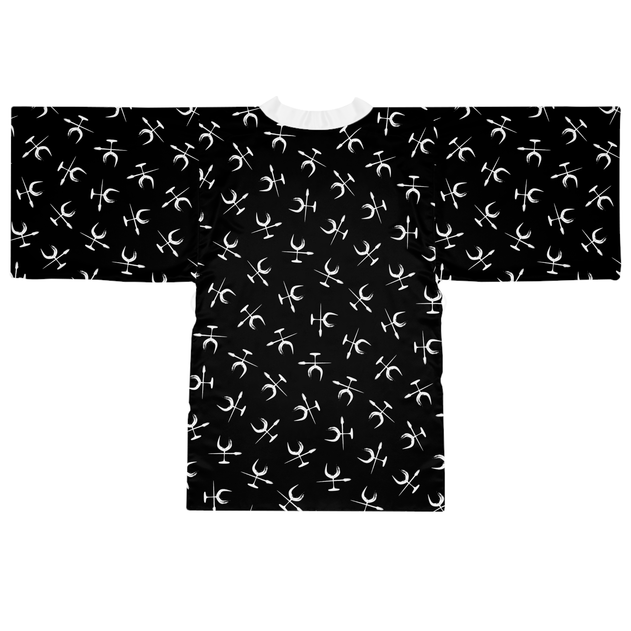 Wine & Paint Black Kimono Robe - Image 3
